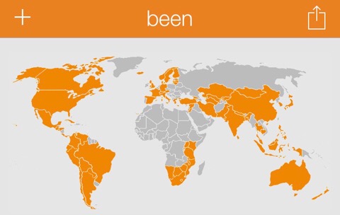 Been 行ったことのある国を地図上で塗りつぶしてくれるアプリ